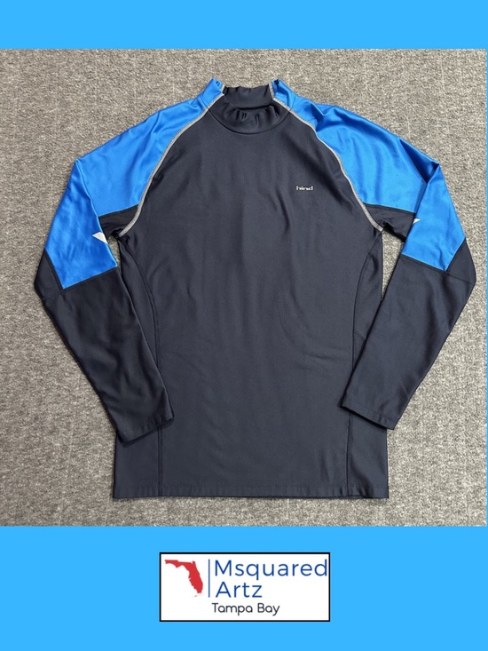 Hind Other - Hind Men's Compression Rash Guard Swim Shirt Blue Navy Colorblock Long Sleeve L
